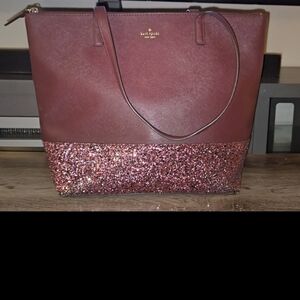 Kate Spade Maroon and Glitter Tote